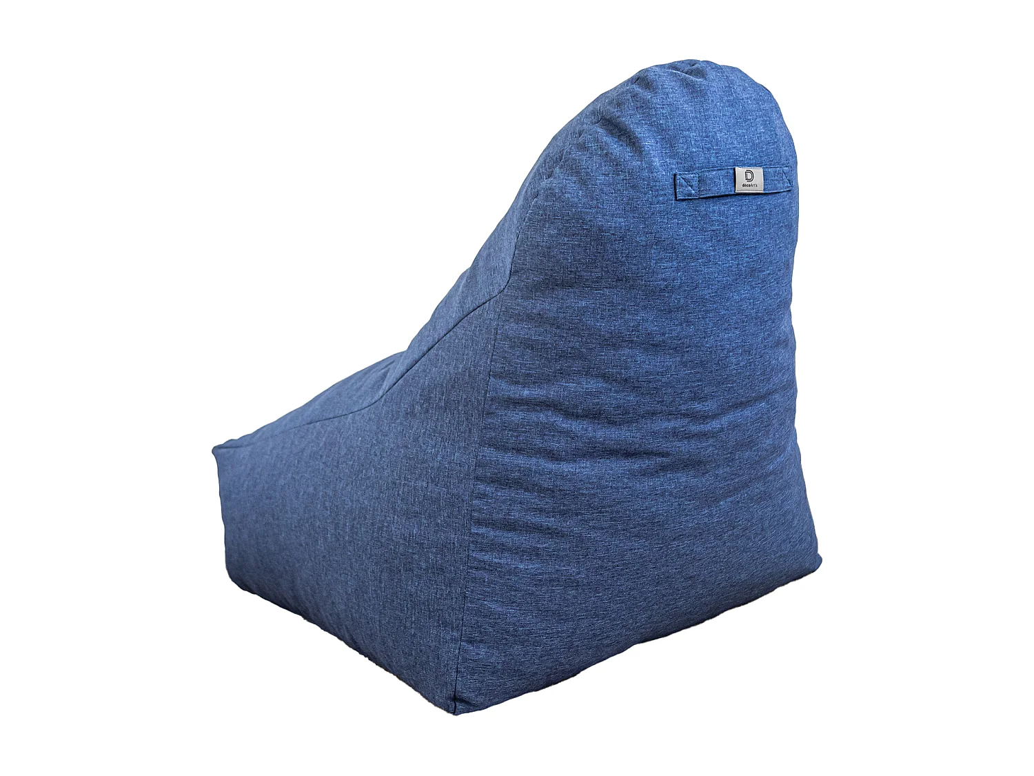 Pouf fauteuil XXL tissu effet lin - 120x70x90 cm - Bleu