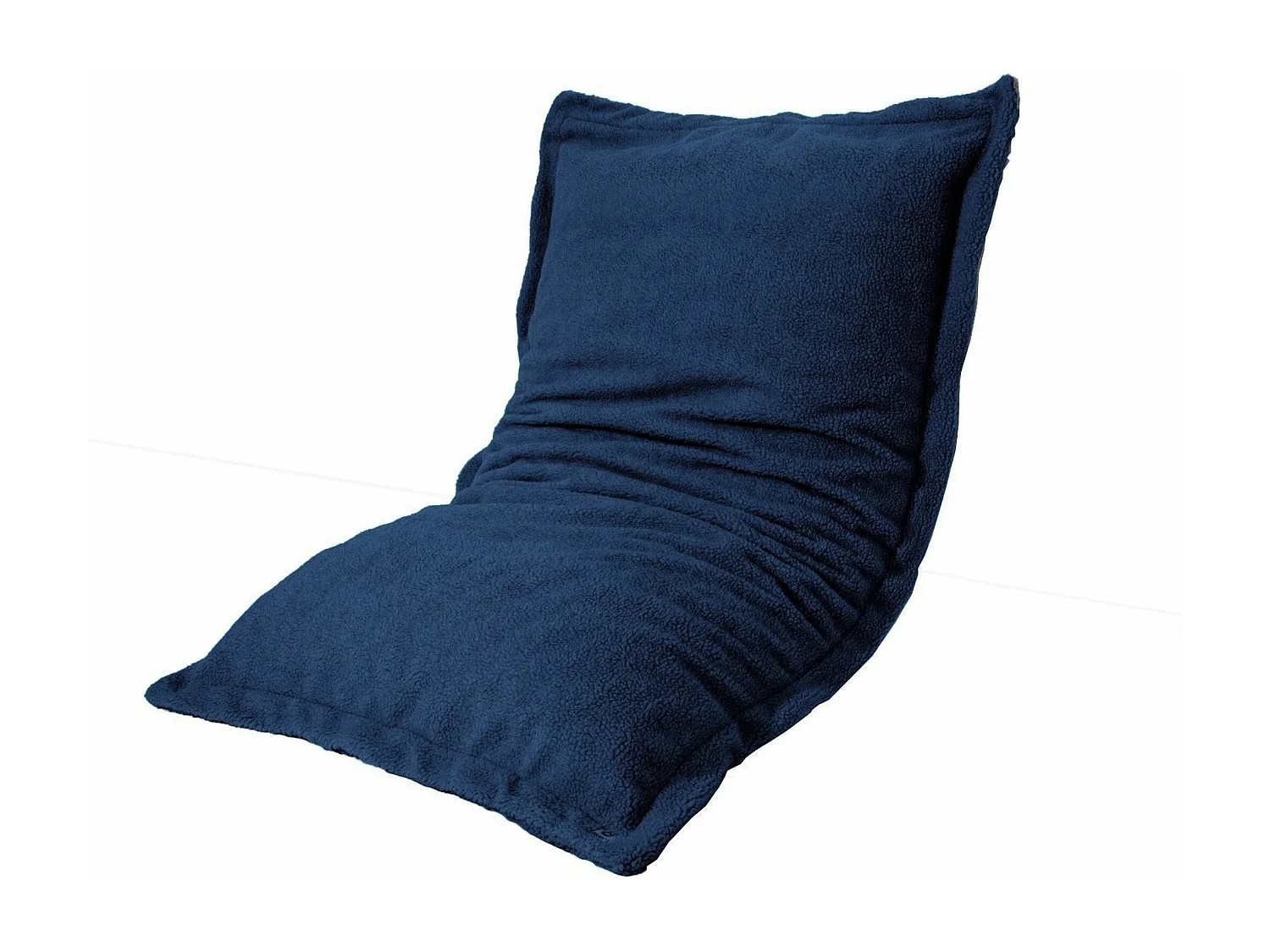 Pouf Intérieur XL - Housse Sherpa (Effet Mouton) Garnissage en flocon de mousse 150x100cm - Bleu pétrole