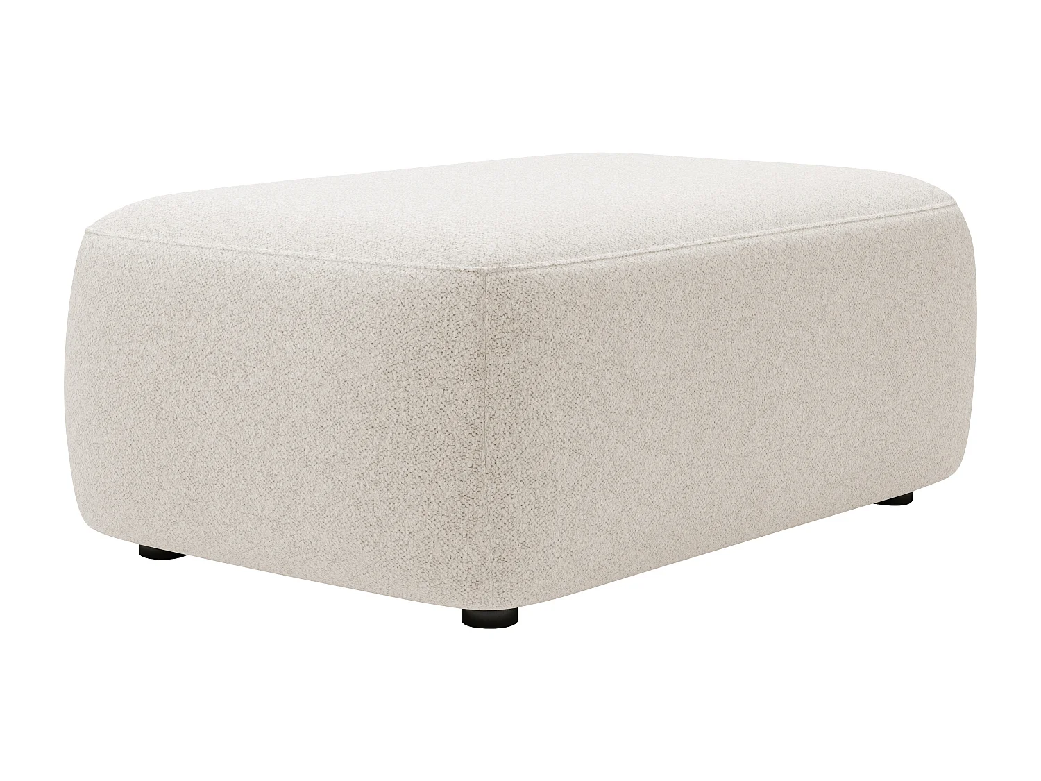 Pouf en tissu chiné crème DAVISO