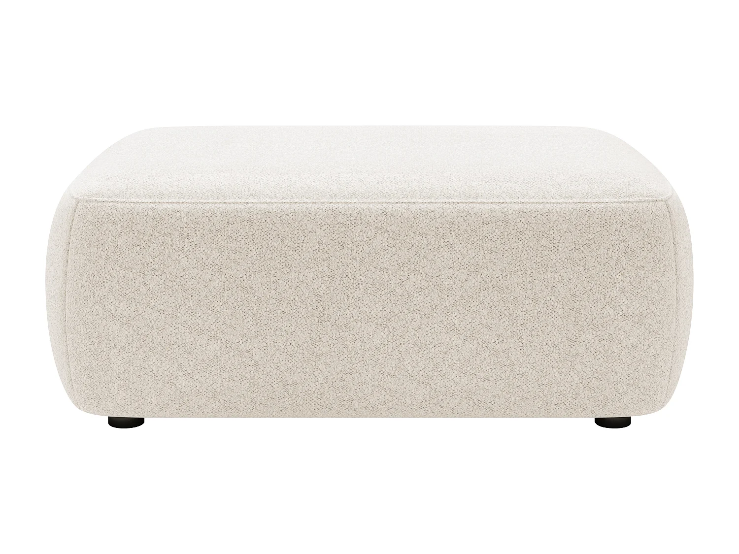 Pouf en tissu chiné crème DAVISO