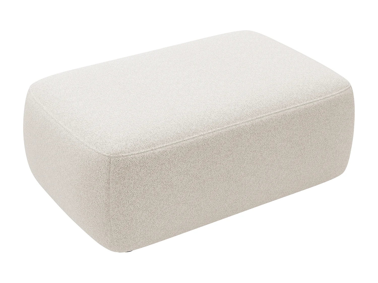 Pouf en tissu chiné crème DAVISO