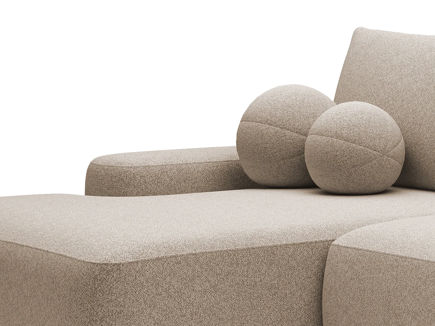 Ecksofa mit Schlaffunktion - Ecke links - einseitige Armlehne - Strukturstoff - Taupe - DAVISO