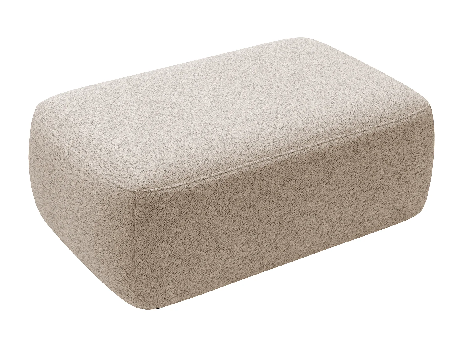 Pouf en tissu texturé taupe DAVISO