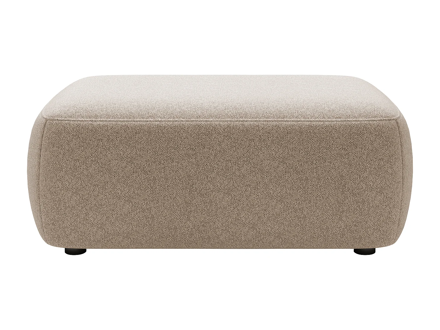 Pouf en tissu texturé taupe DAVISO