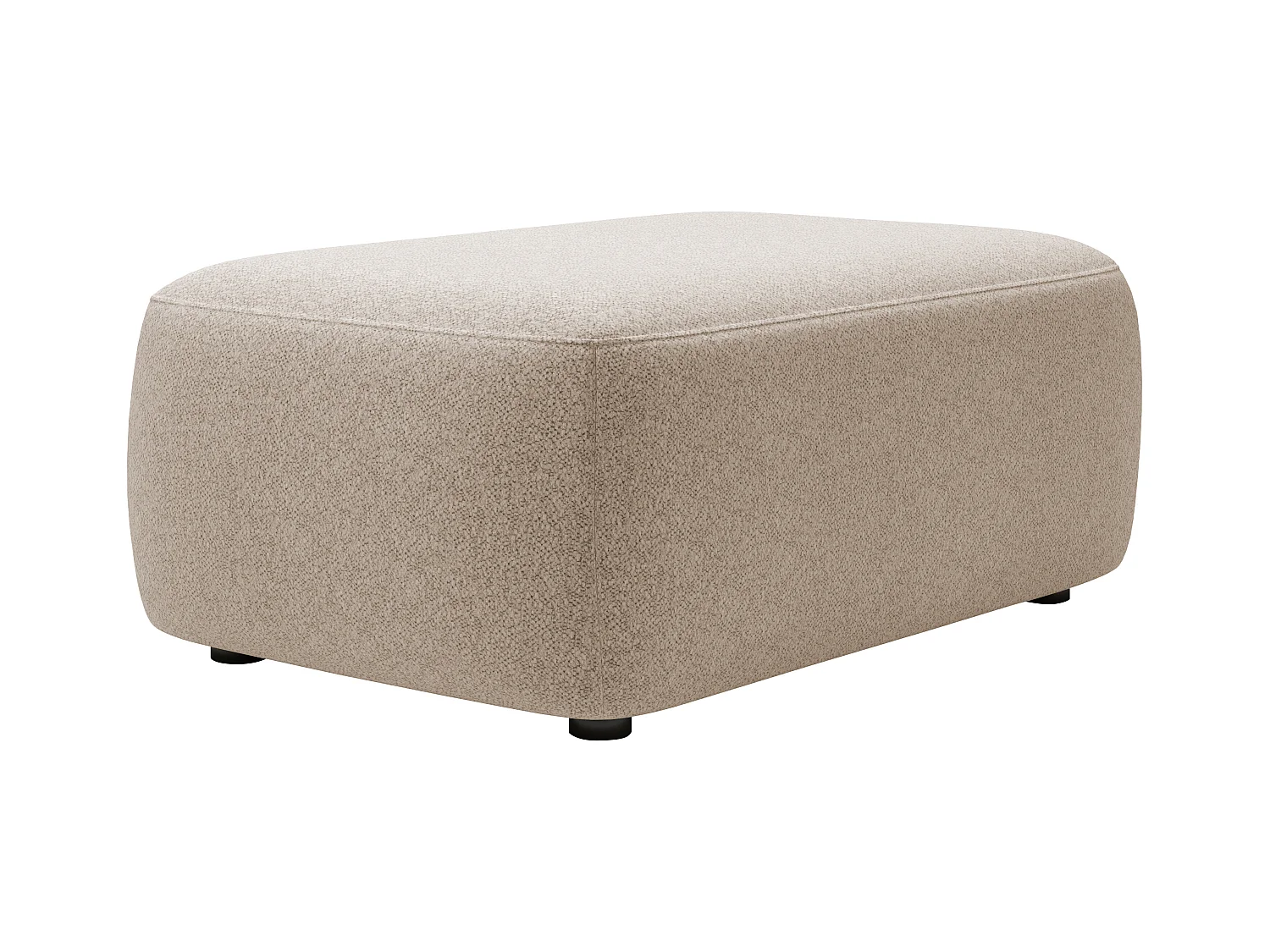 Puf de tela texturizada color topo DAVISO