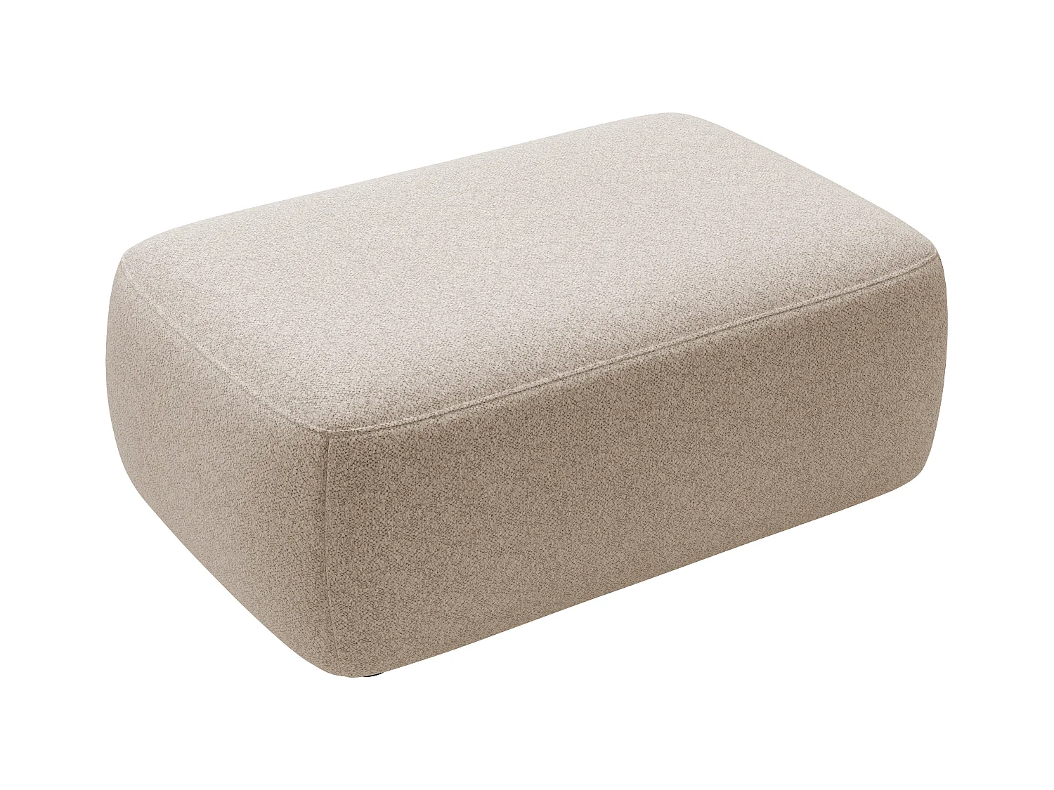Puf de tela texturizada color topo DAVISO
