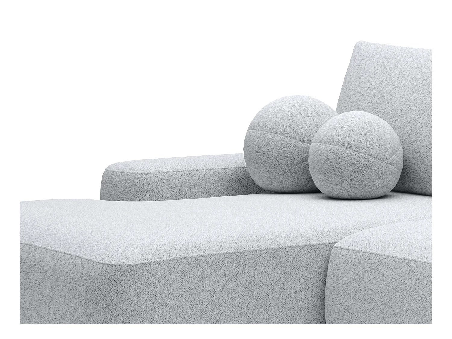 Ecksofa mit Schlaffunktion - Ecke links - einseitige Armlehne - Strukturstoff - Hellgrau - DAVISO