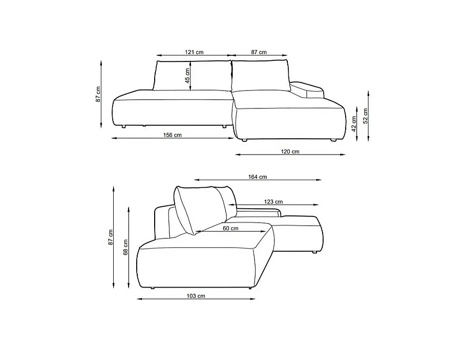 Ecksofa mit Schlaffunktion - Ecke links - einseitige Armlehne - Strukturstoff - Hellgrau - DAVISO