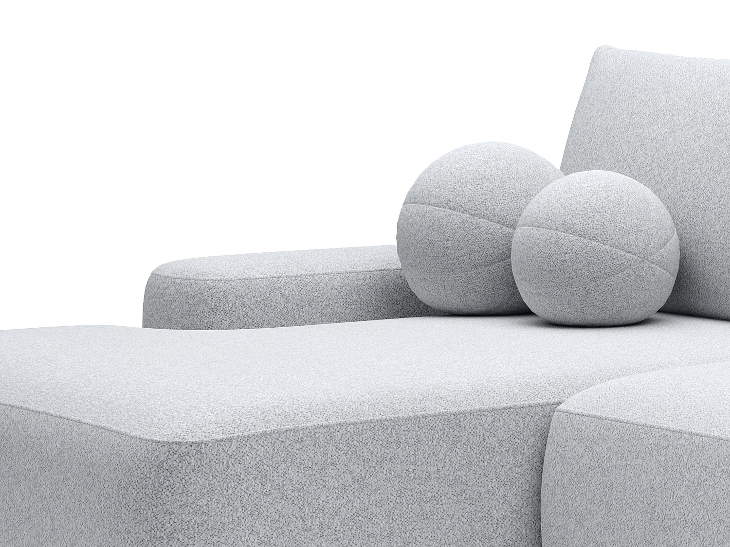 Divano letto angolo a sinistra aperto in Tessuto ciniglia Grigio - DAVISO