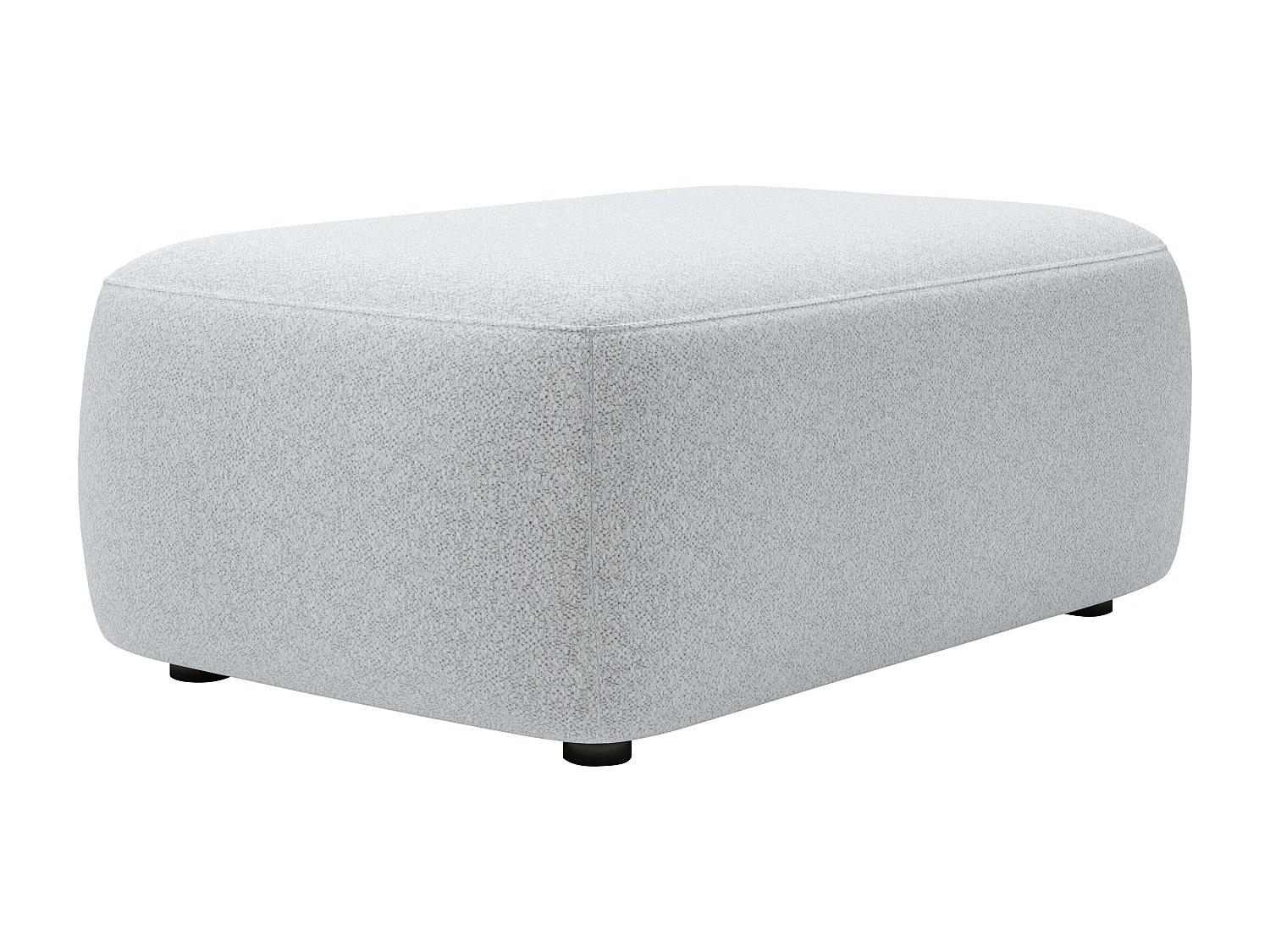 Pouf en tissu texturé gris clair DAVISO