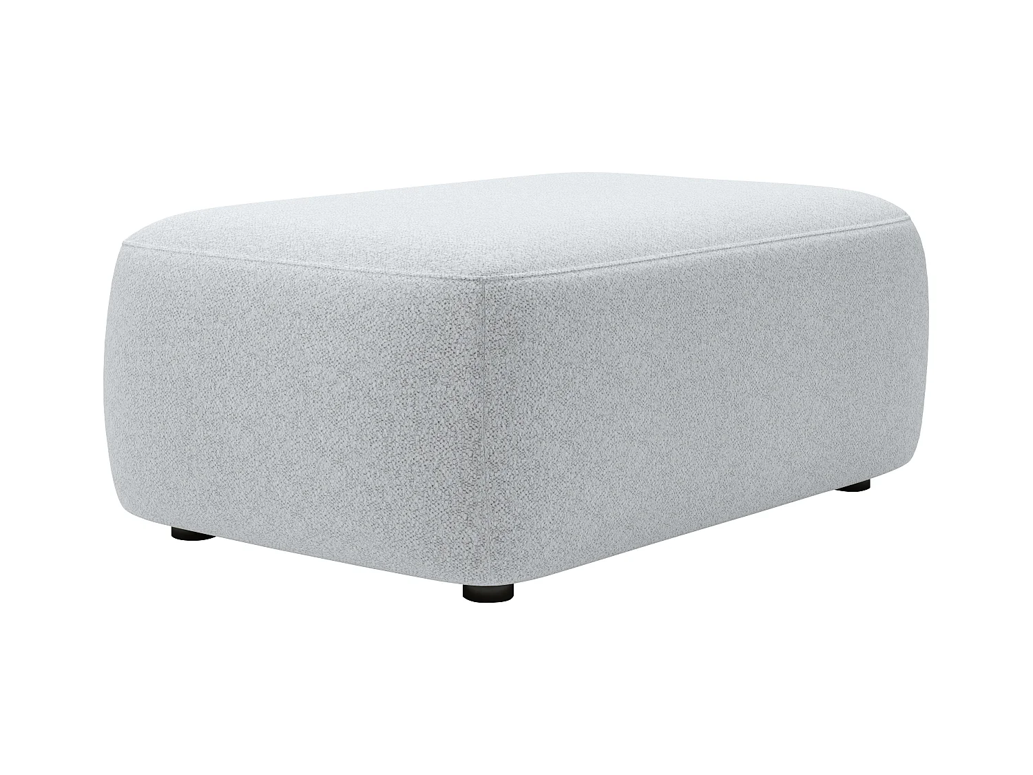 Puf de tela texturizada gris claro DAVISO