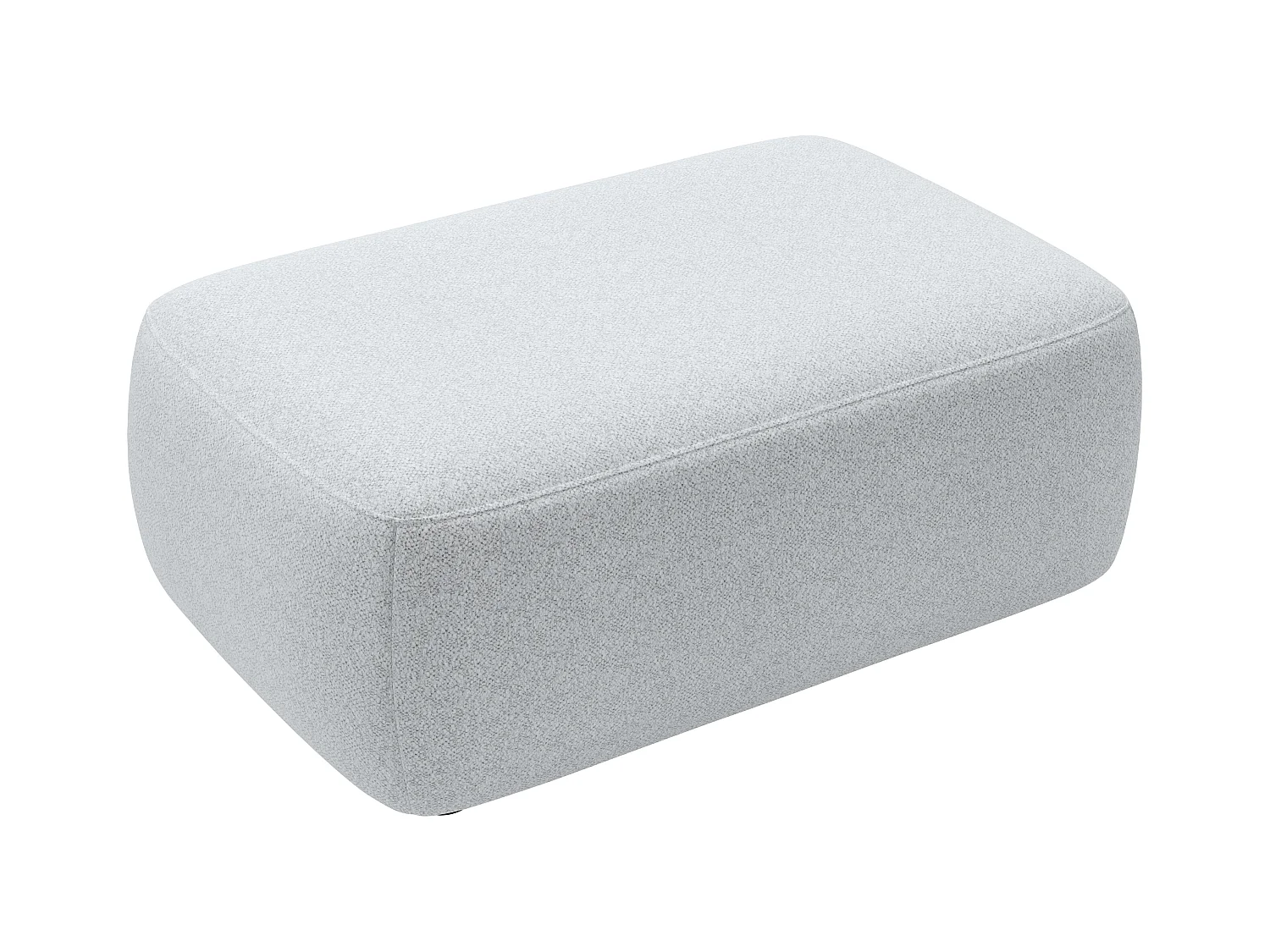 Puf de tela texturizada gris claro DAVISO