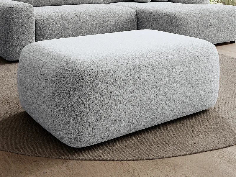 Pouf en tissu chiné gris clair DAVISO