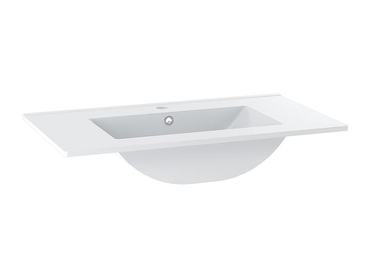 Meuble simple vasque encastrée 80cm Sylla Noir et bois