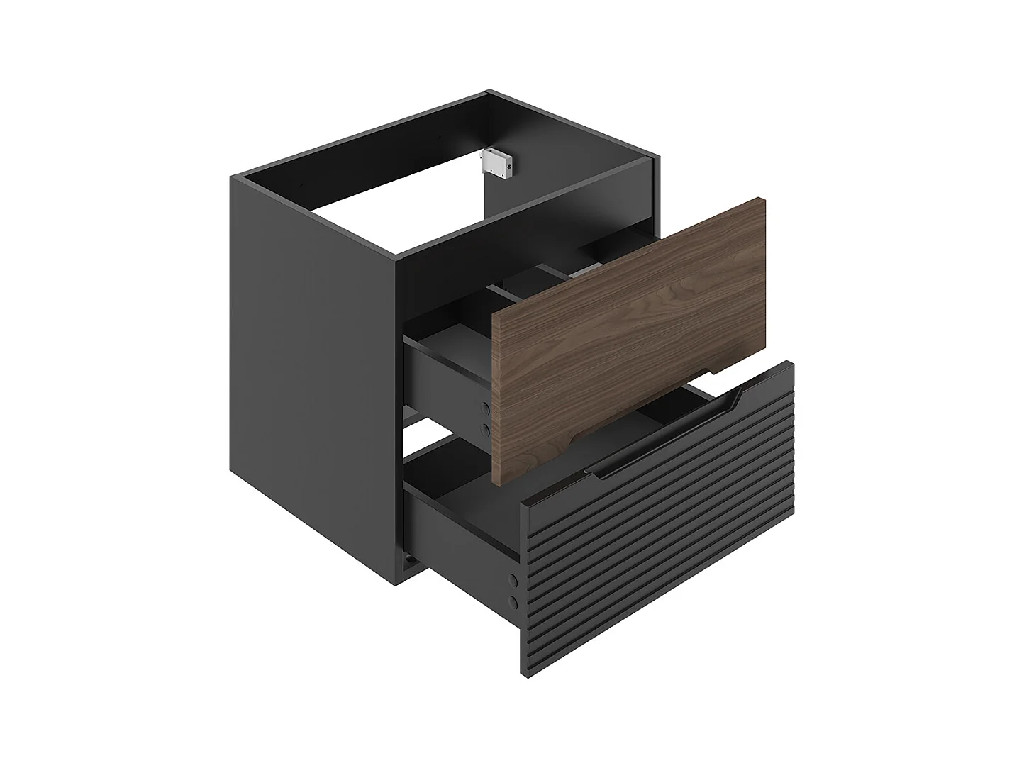 Meuble simple vasque 60cm Sylla Noir et bois