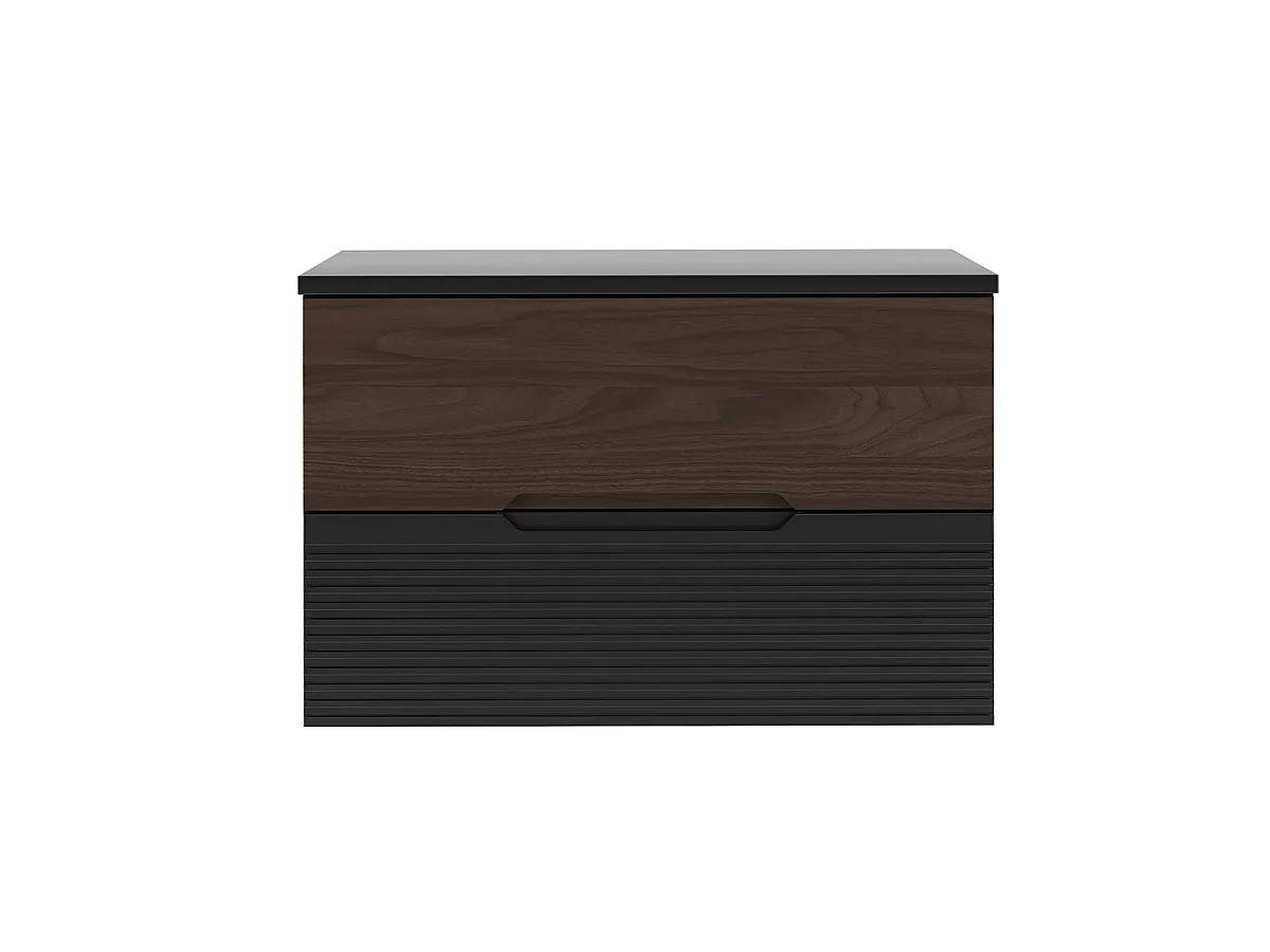Mobile bagno senza lavabo Sylla nero e marrone 80cm