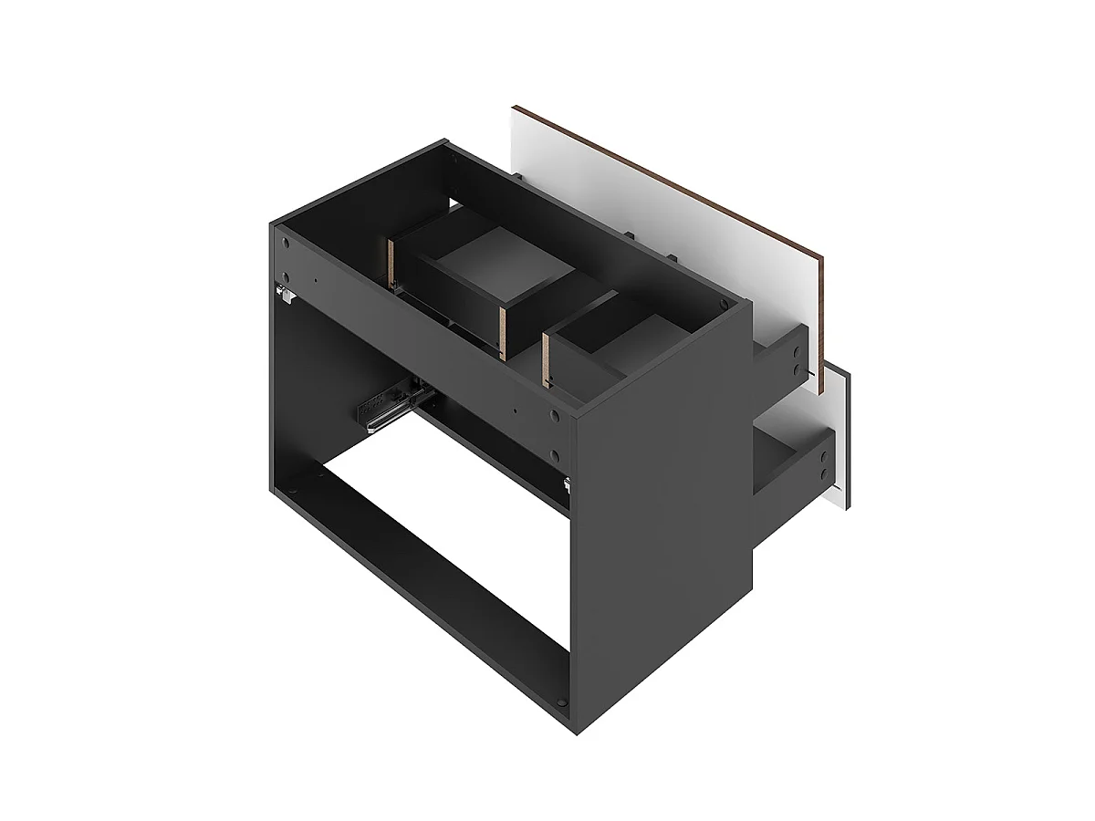 Mobile bagno senza lavabo Sylla nero e marrone 80cm