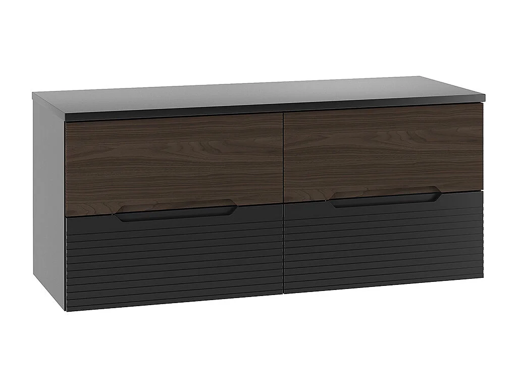 Sylla 120cm vanity unit Black and wood