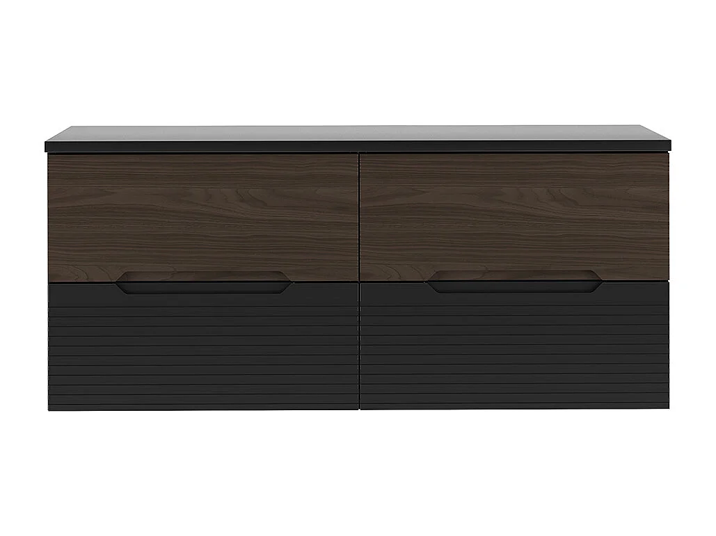 Sylla 120cm vanity unit Black and wood