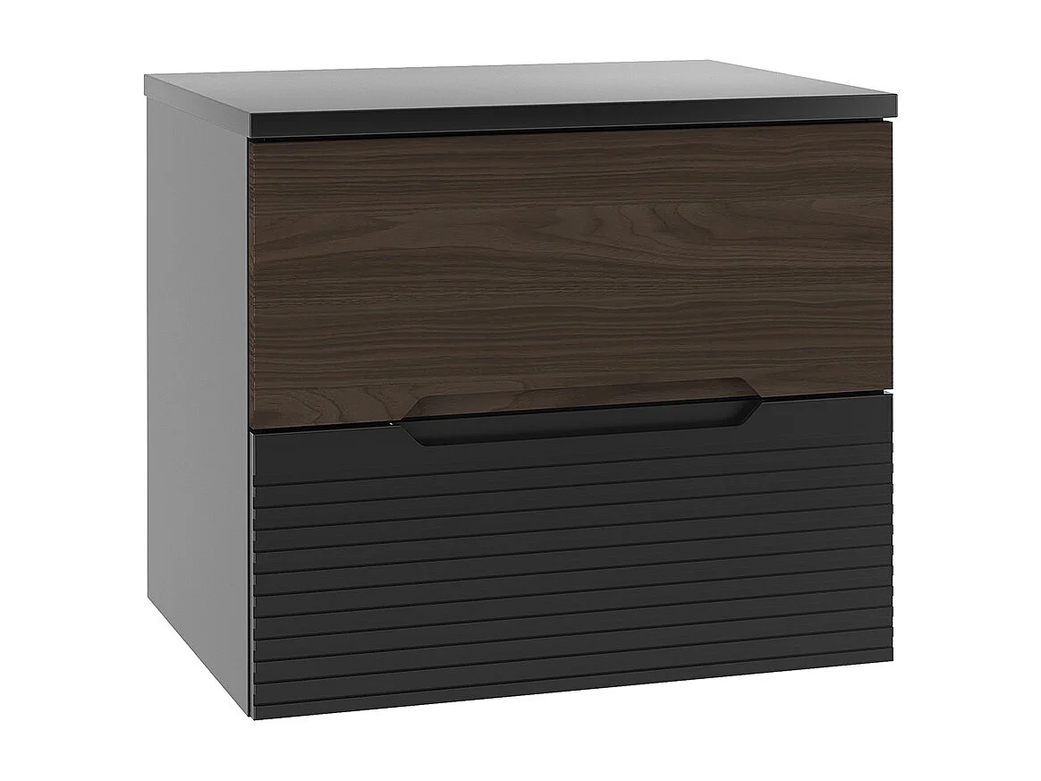 Mueble bajo lavabo 60cm encimera Sylla Negro y madera