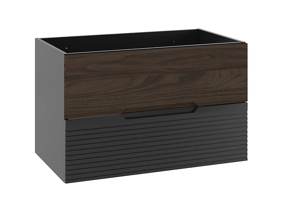 Meuble sous-vasque 80cm Sylla Noir et bois
