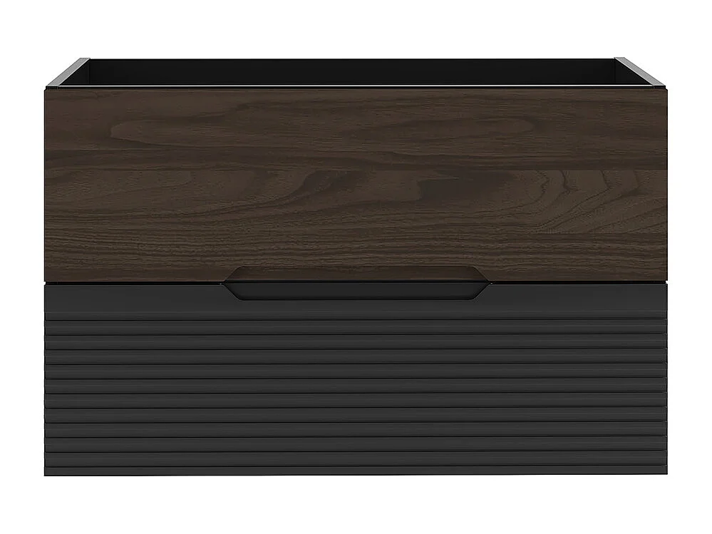 Meuble sous-vasque 80cm Sylla Noir et bois