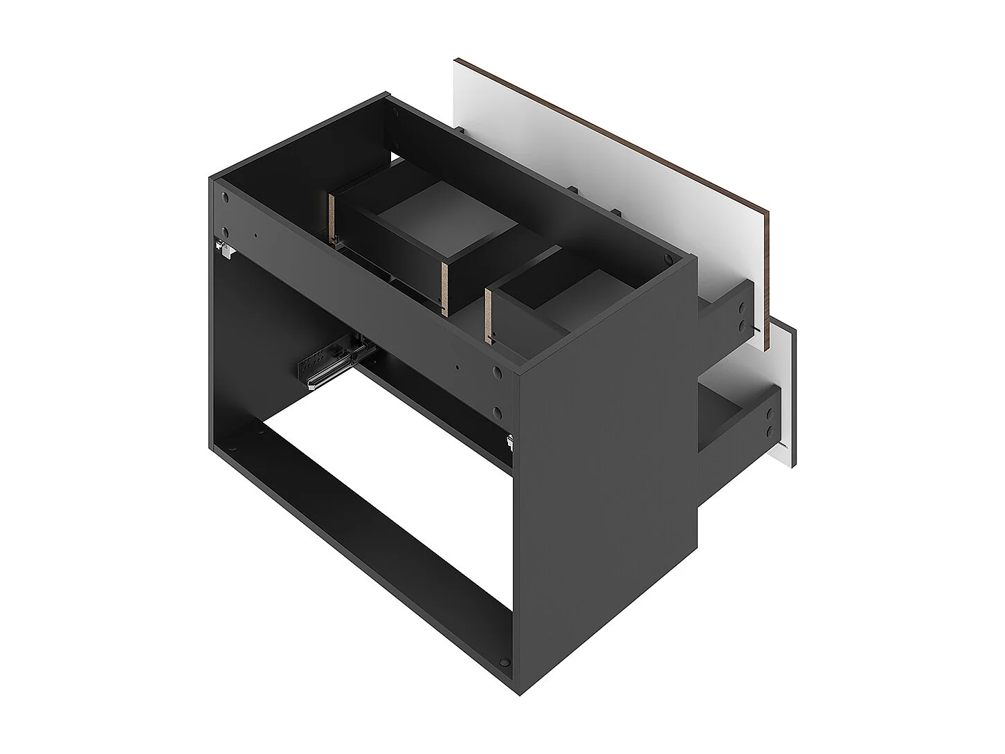 Meuble sous-vasque 80cm Sylla Noir et bois