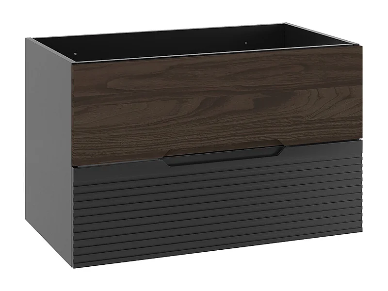 Onderbouw wastafel 80cm Sylla Zwart en hout