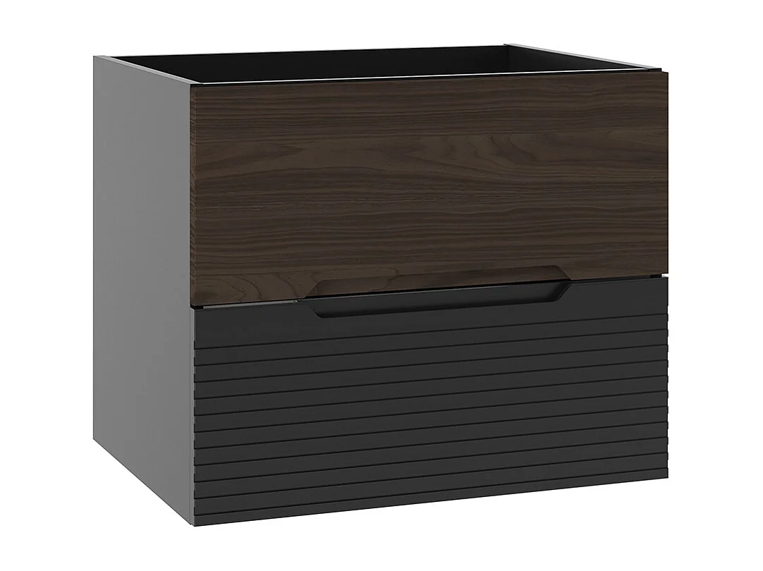 Meuble sous-vasque 60cm Sylla Noir et bois