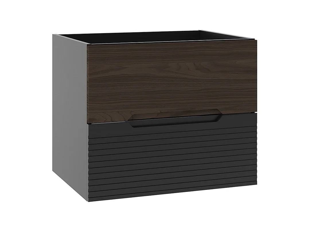 Meuble sous-vasque 60cm Sylla Noir et bois