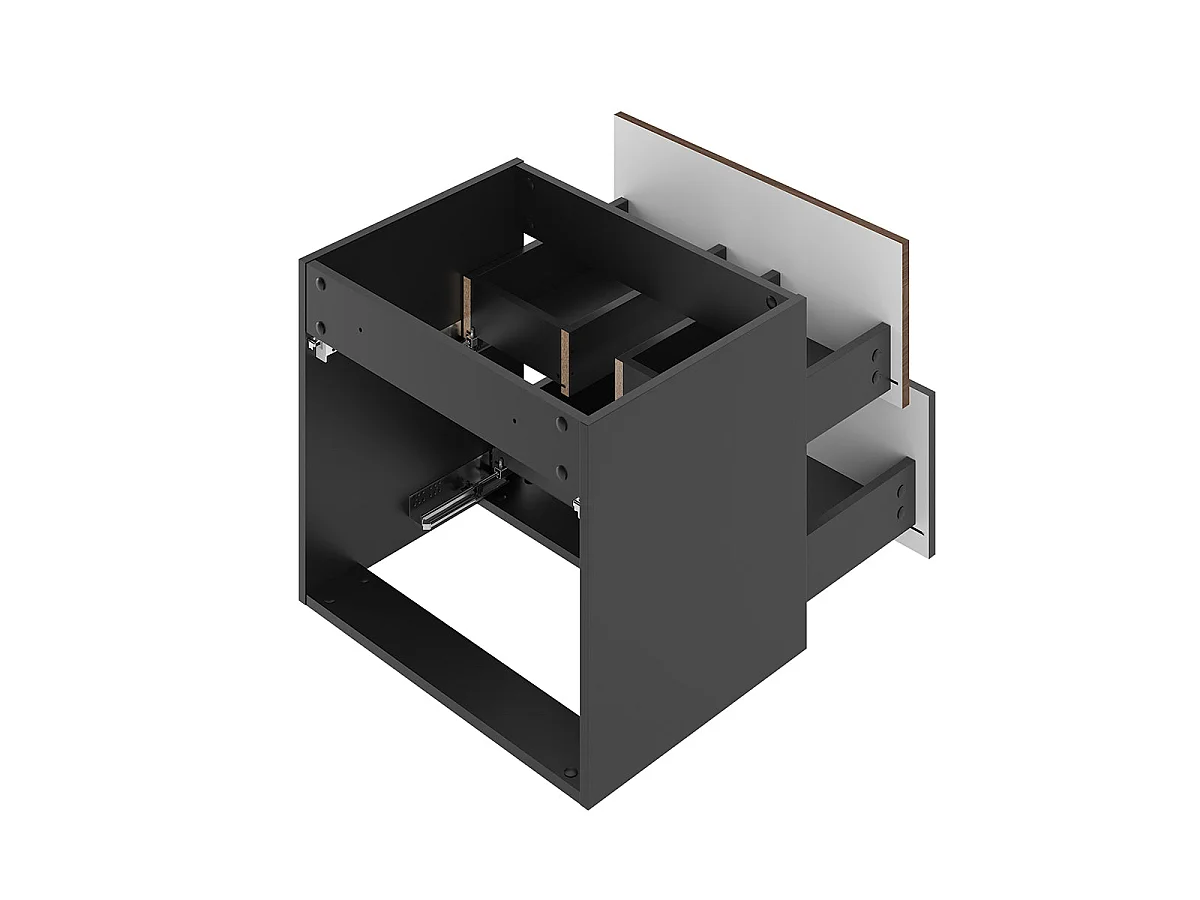 Mobile bagno senza lavabo Sylla nero e marrone 60cm