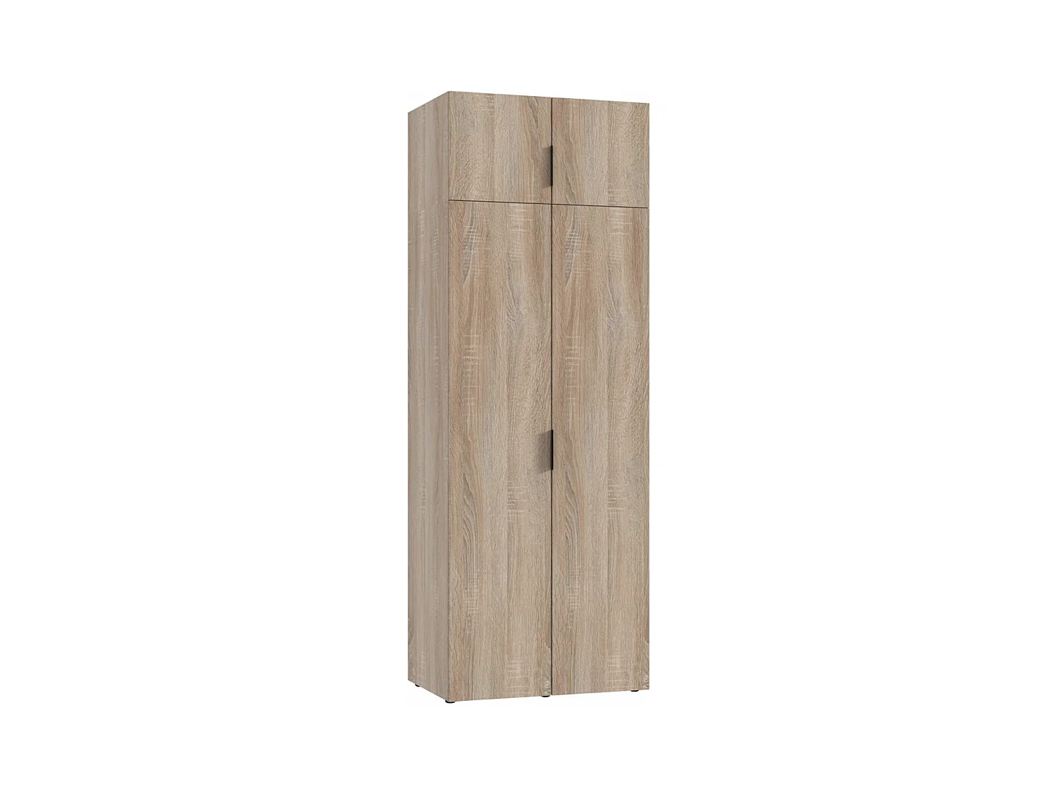 Armoire de rangement, placard de rangement en bois mélamine coloris Imitation chêne - Longueur 80 x Hauteur 225 x Profondeur 54 cm 