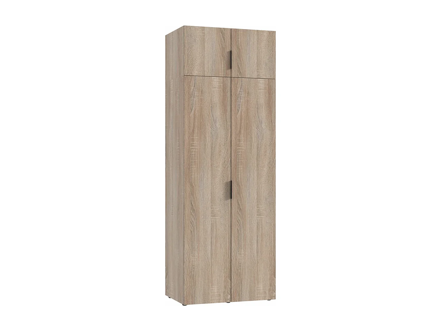 Armoire de rangement, placard de rangement en bois mélamine coloris Imitation chêne - Longueur 80 x Hauteur 225 x Profondeur 54 cm 