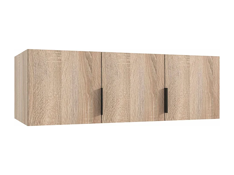 Surmeuble pour armoire,  meuble de rangement avec 3 portes coloris Imitation chêne - Longueur 120 x Hauteur 40 x Profondeur 54 cm 