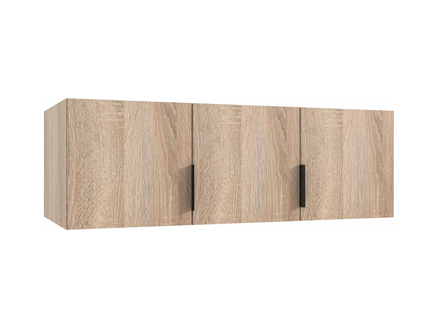 Surmeuble pour armoire,  meuble de rangement avec 3 portes coloris Imitation chêne - Longueur 120 x Hauteur 40 x Profondeur 54 cm 