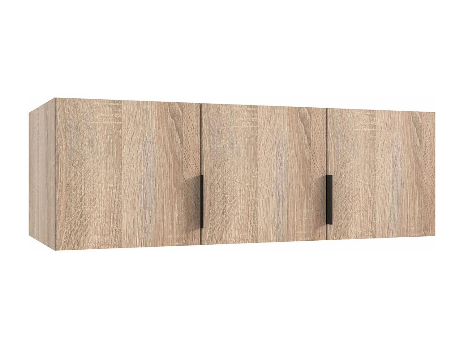 Surmeuble pour armoire,  meuble de rangement avec 3 portes coloris Imitation chêne - Longueur 120 x Hauteur 40 x Profondeur 54 cm 