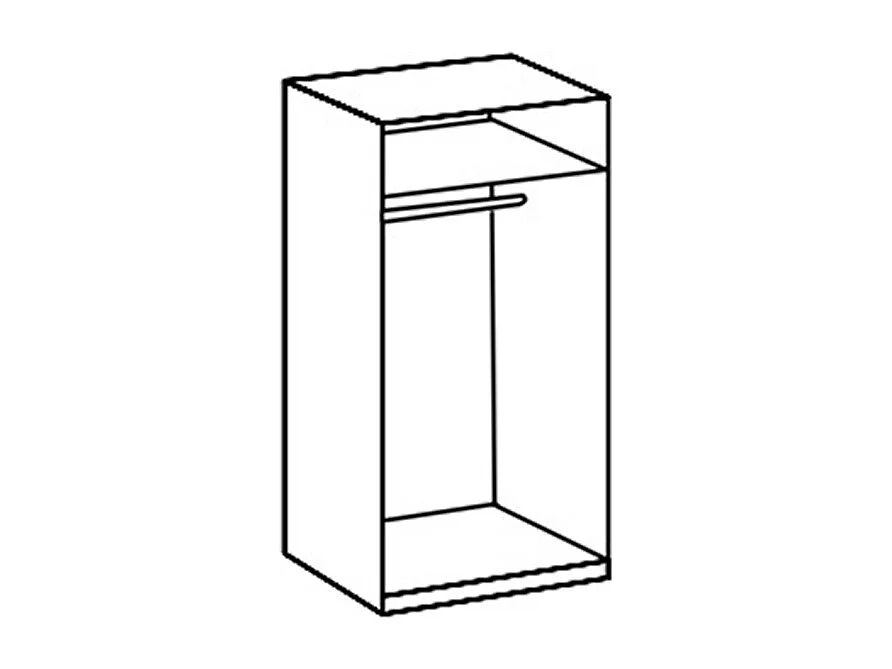 Armoire de rangement avec 2 portes en bois mélamine coloris graphite  - Longueur 80 x Hauteur 185 x Profondeur 54 cm 