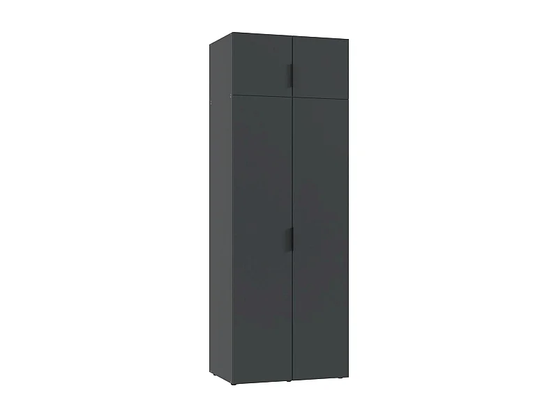 Armoire de rangement, placard de rangement en bois mélamine coloris graphite - Longueur 80 x Hauteur 225 x Profondeur 54 cm 
