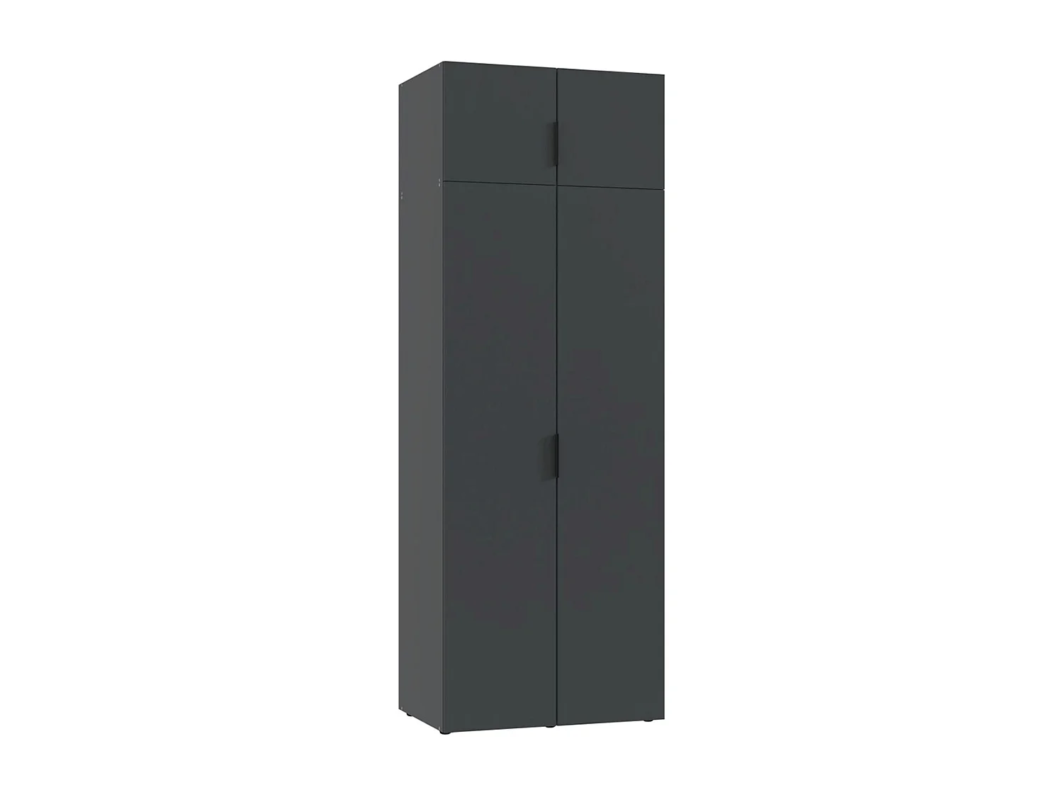 Armoire de rangement, placard de rangement en bois mélamine coloris graphite - Longueur 80 x Hauteur 225 x Profondeur 54 cm 
