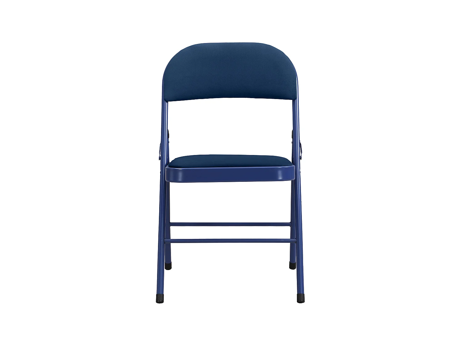 Set van 6 klapstoelen van velours en metaal - Blauw - ORTENSIA