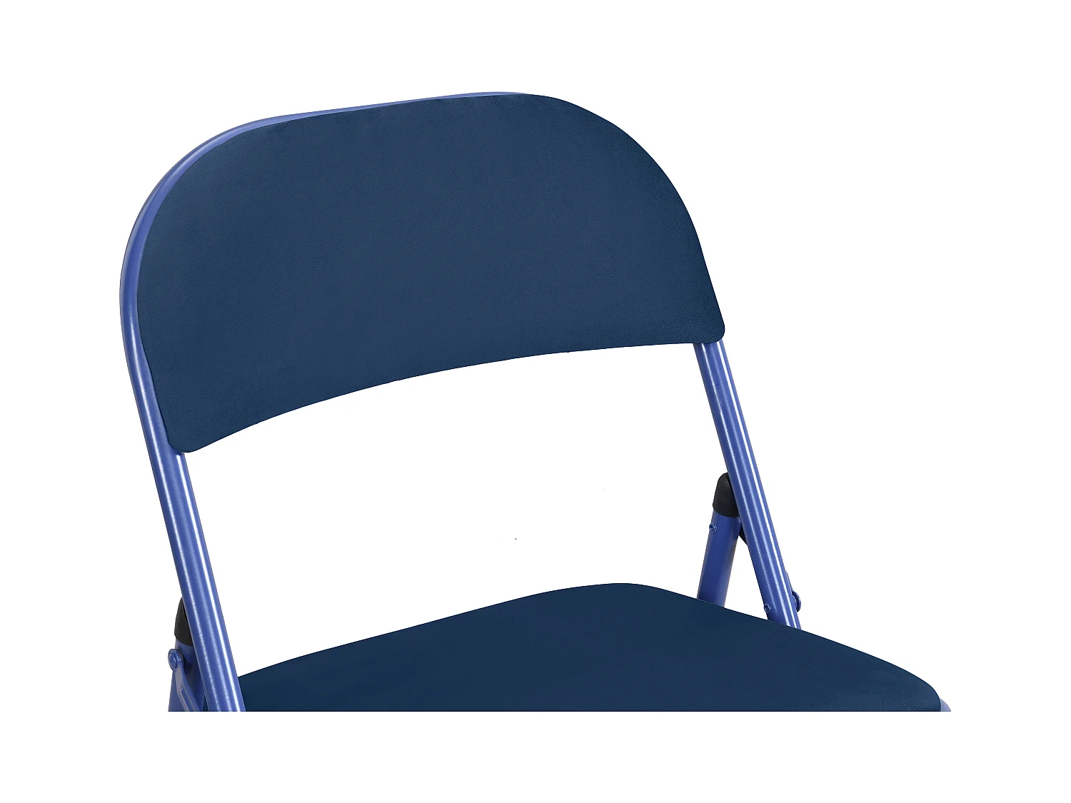 Set van 6 klapstoelen van velours en metaal - Blauw - ORTENSIA