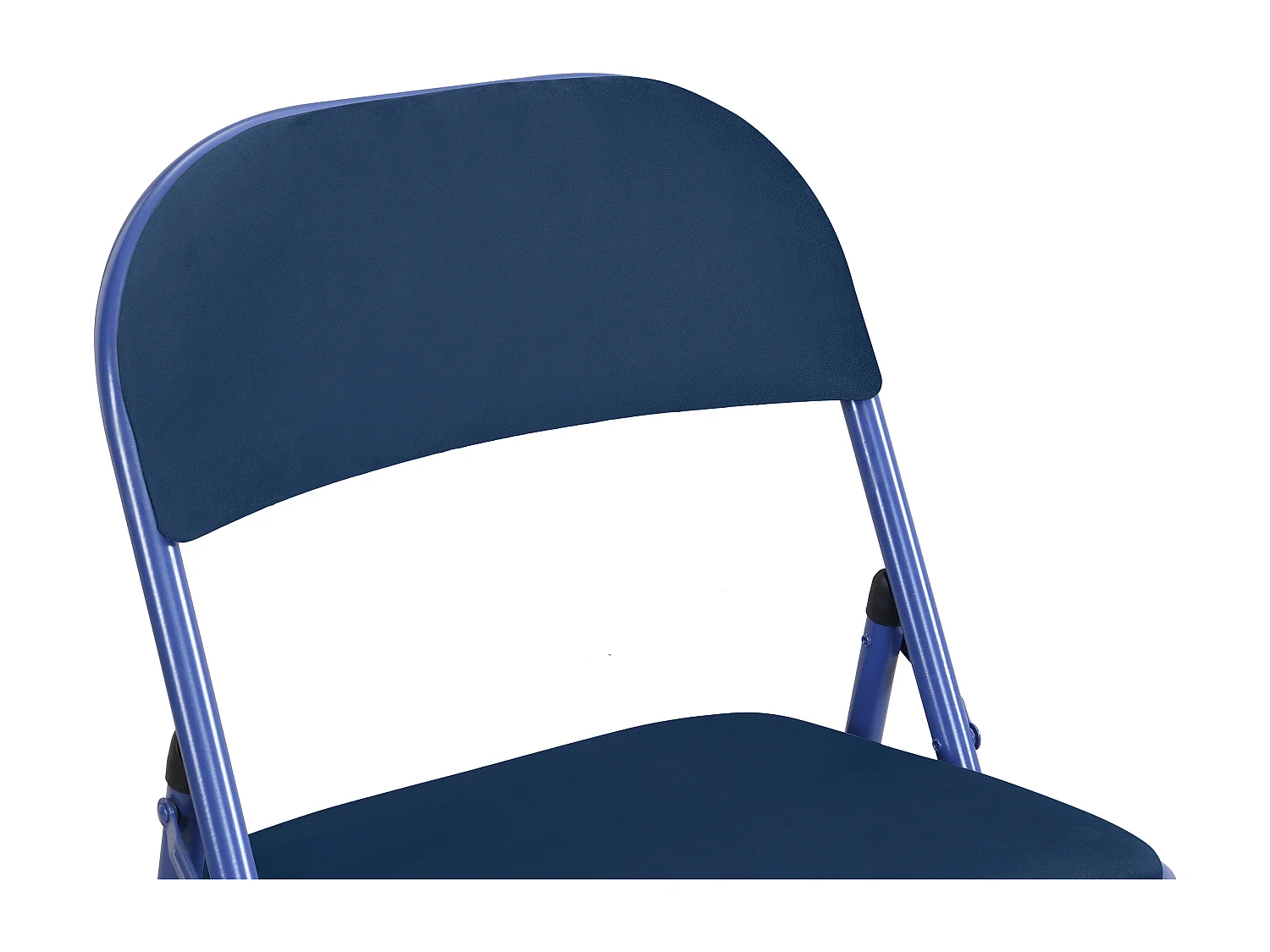 Lot de 6 chaises pliantes en velours et métal - Bleu - ORTENSIA