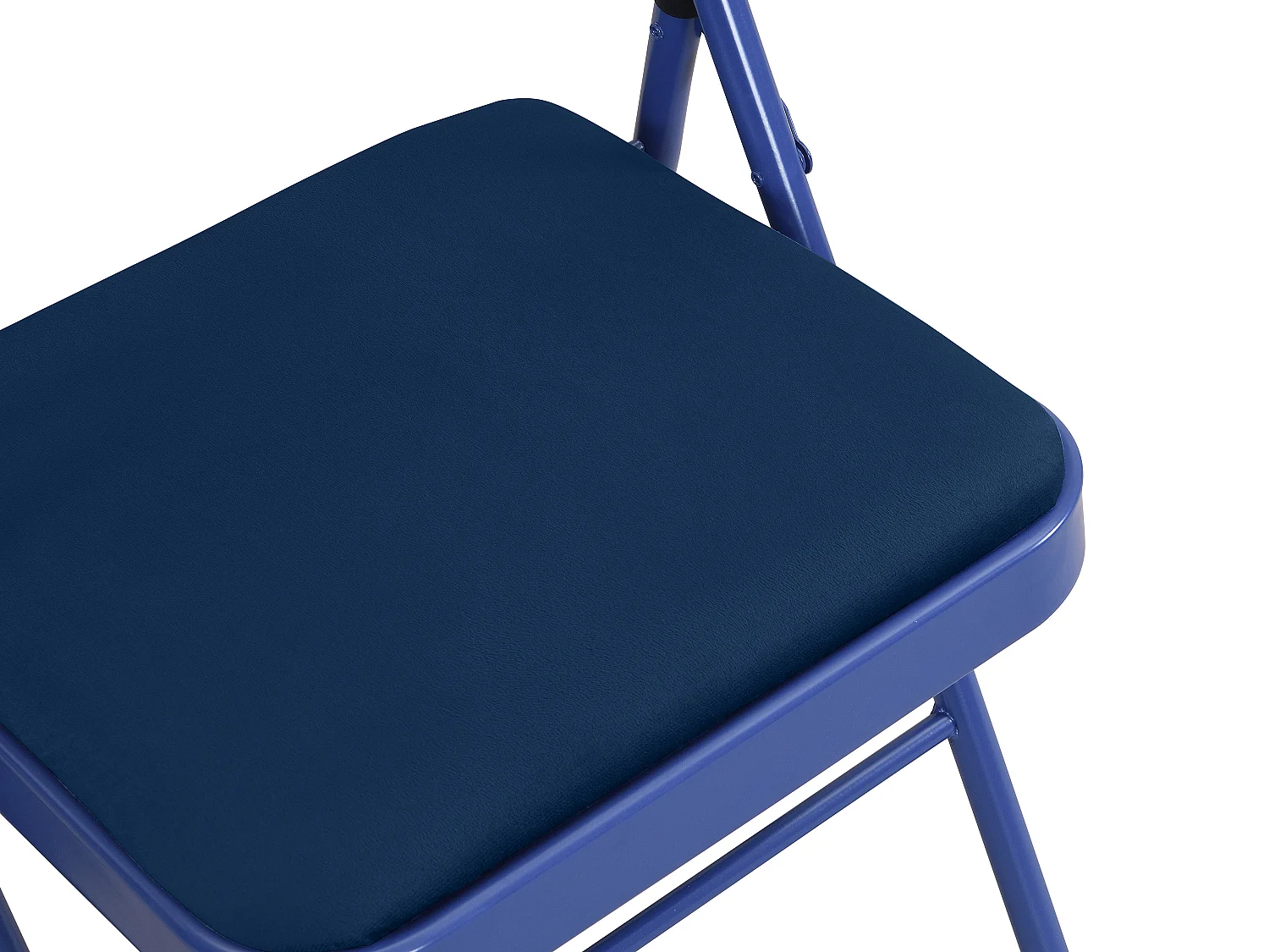 Lot de 6 chaises pliantes en velours et métal - Bleu - ORTENSIA