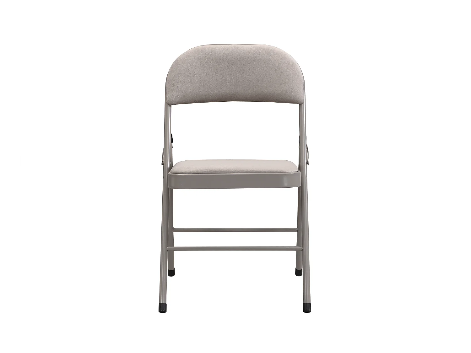 Set van 6 klapstoelen van velours en metaal - Taupegrijs - ORTENSIA