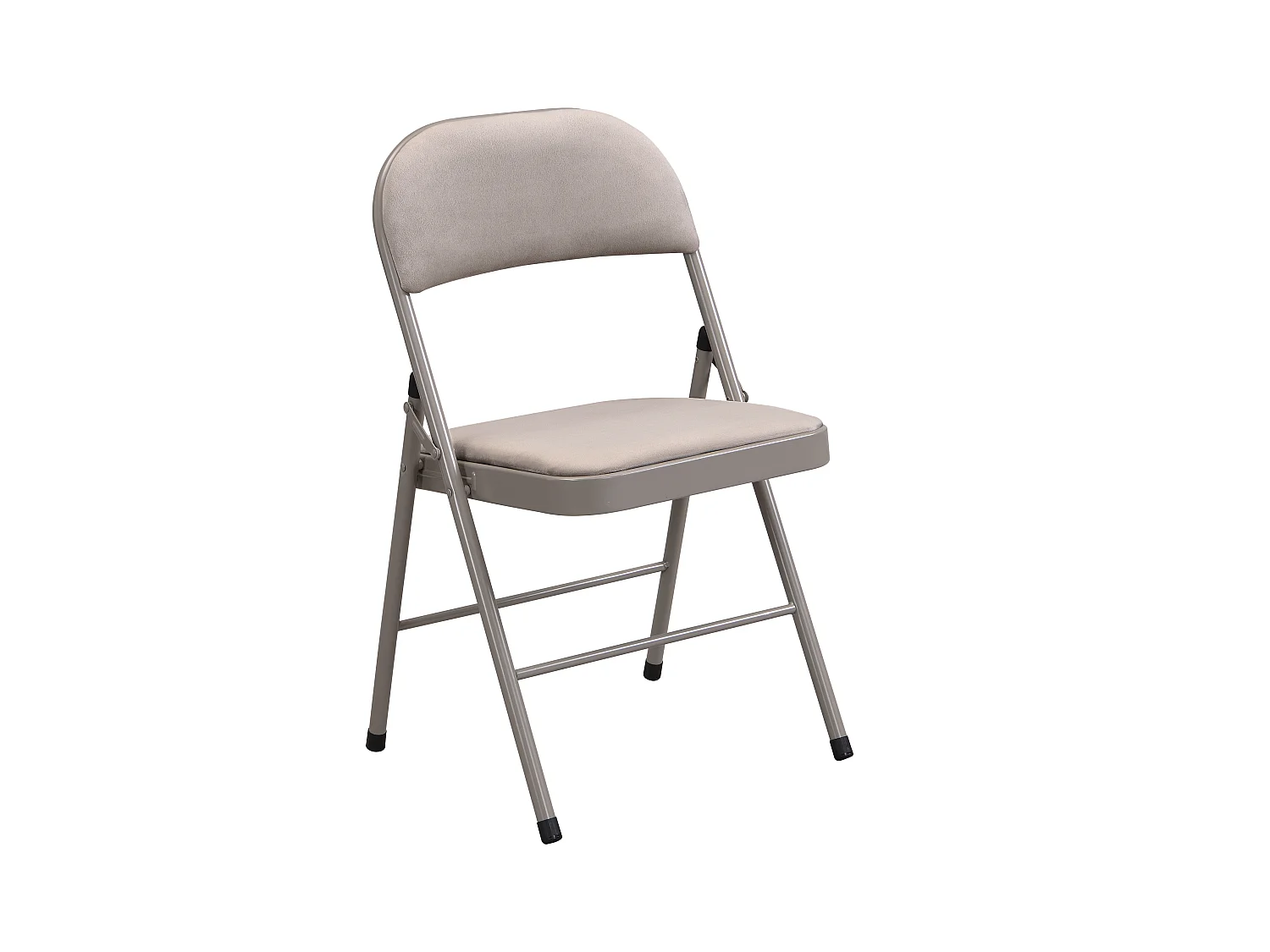 Set van 6 klapstoelen van velours en metaal - Taupegrijs - ORTENSIA