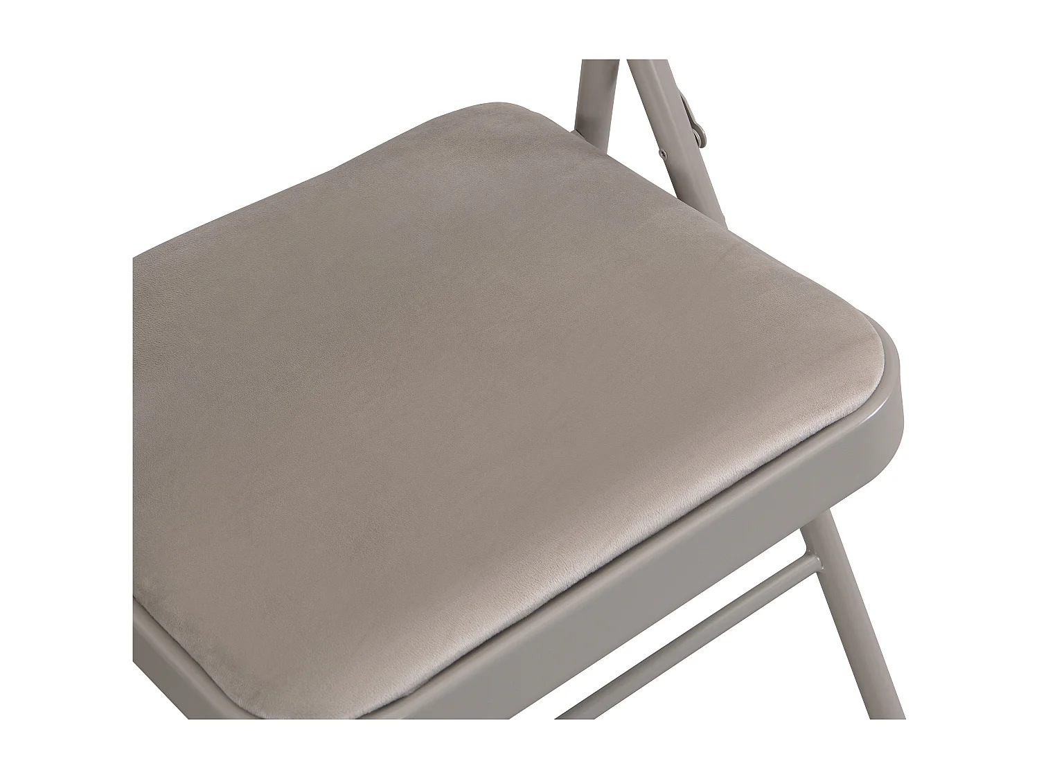 Set van 6 klapstoelen van velours en metaal - Taupegrijs - ORTENSIA