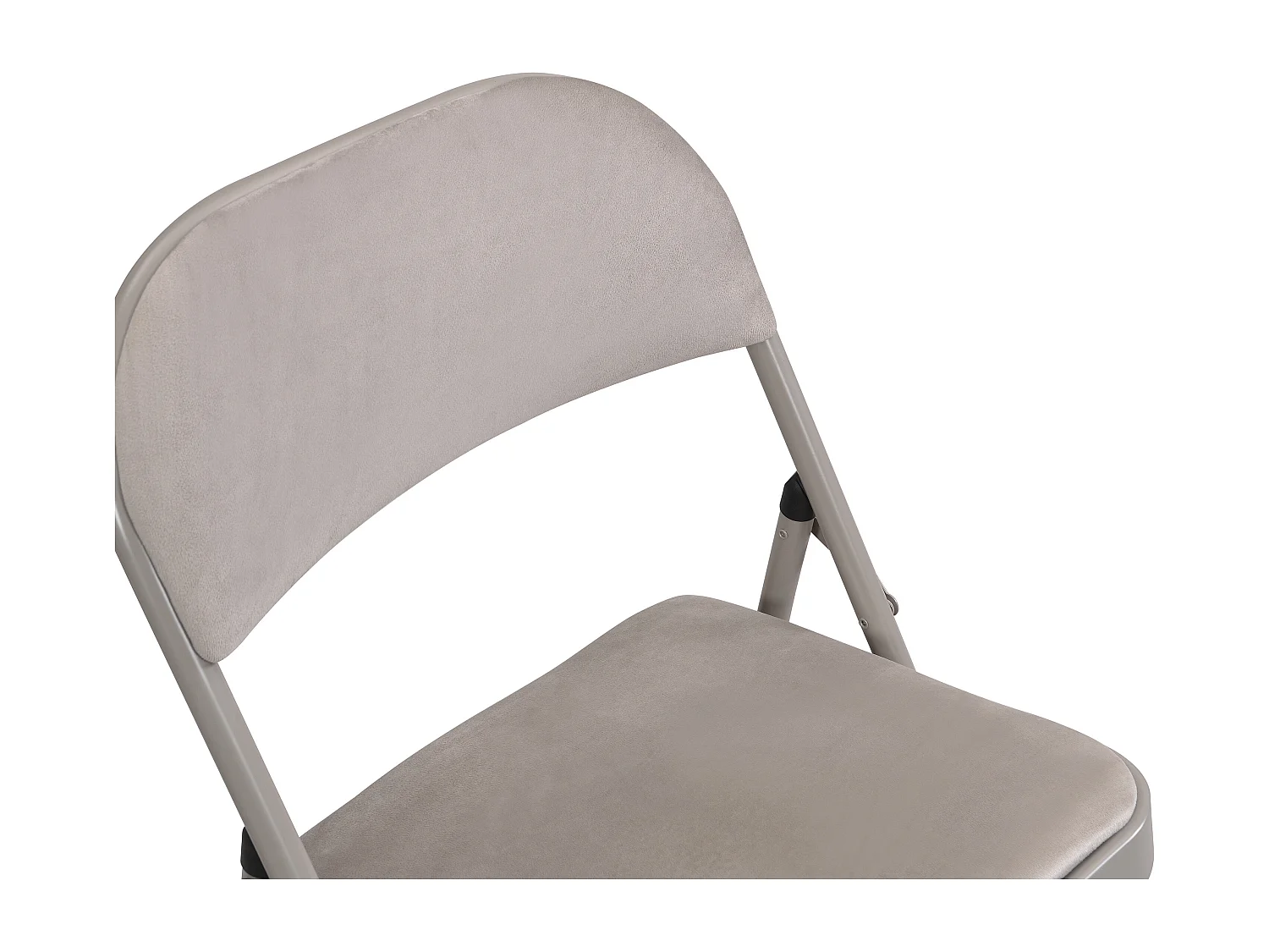 Set van 6 klapstoelen van velours en metaal - Taupegrijs - ORTENSIA