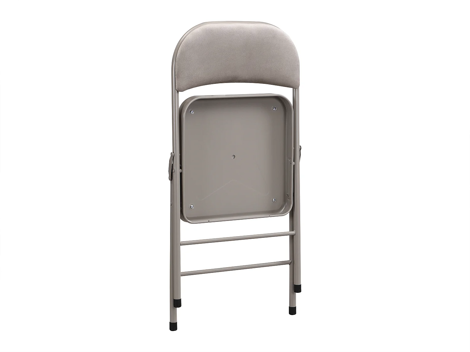 Lot de 6 chaises pliantes en velours et métal - Taupe - ORTENSIA