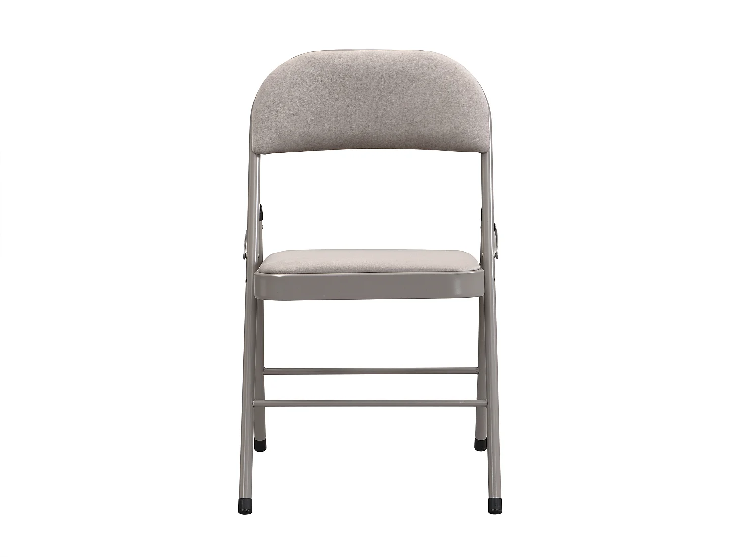 Lot de 6 chaises pliantes en velours et métal - Taupe - ORTENSIA