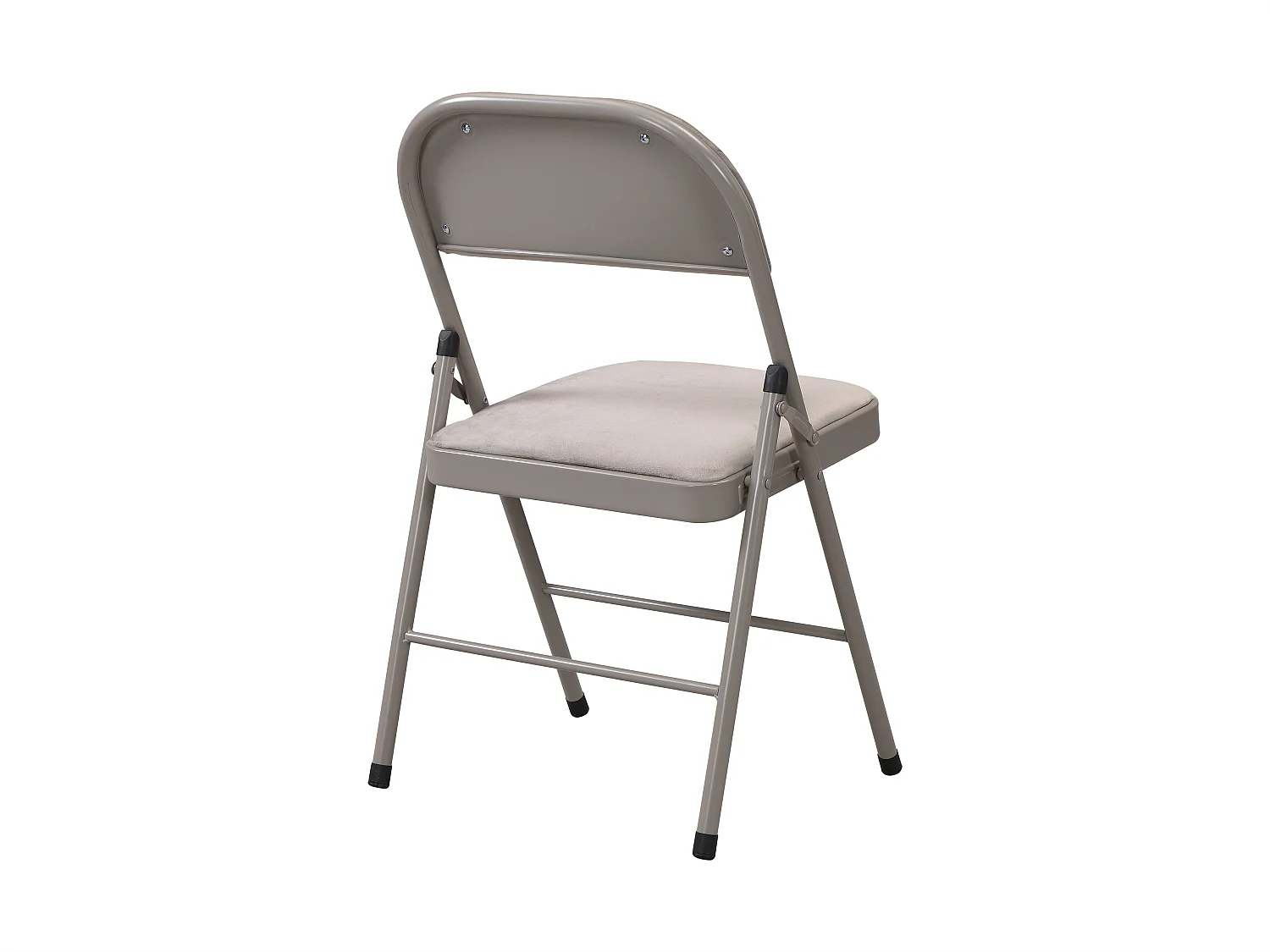 Lot de 6 chaises pliantes en velours et métal - Taupe - ORTENSIA